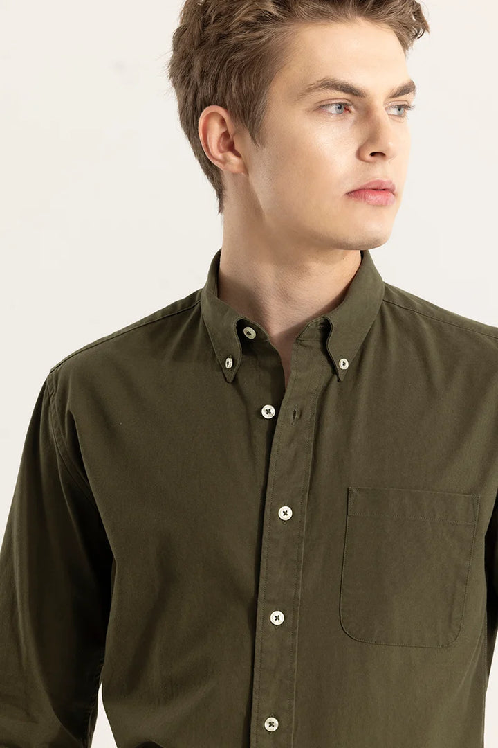 Shirtolo Plain Olive Shirt