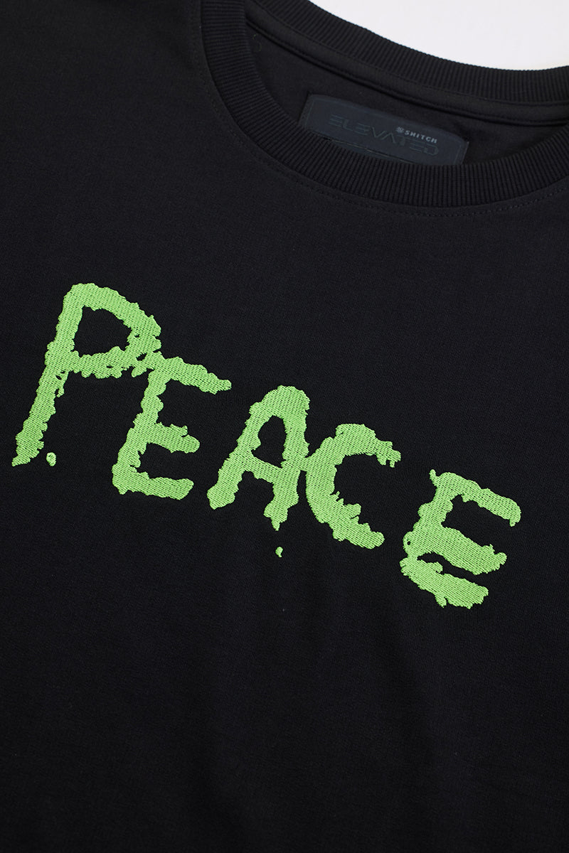 Peace Black Oversized T-Shirt