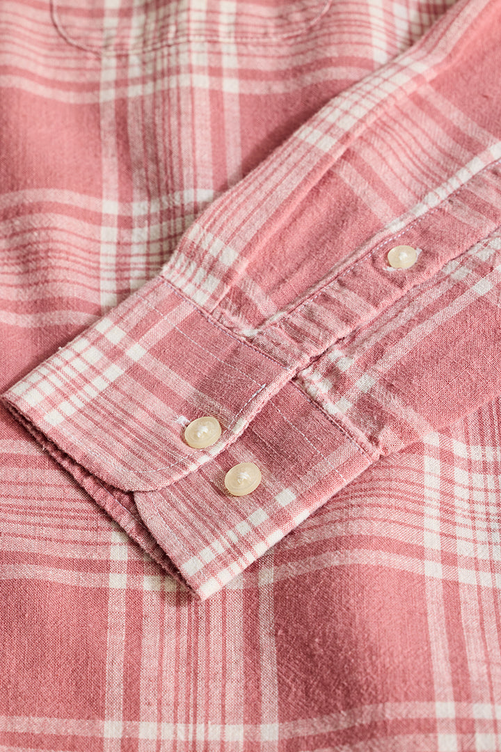 Red Checks Linen Shirt