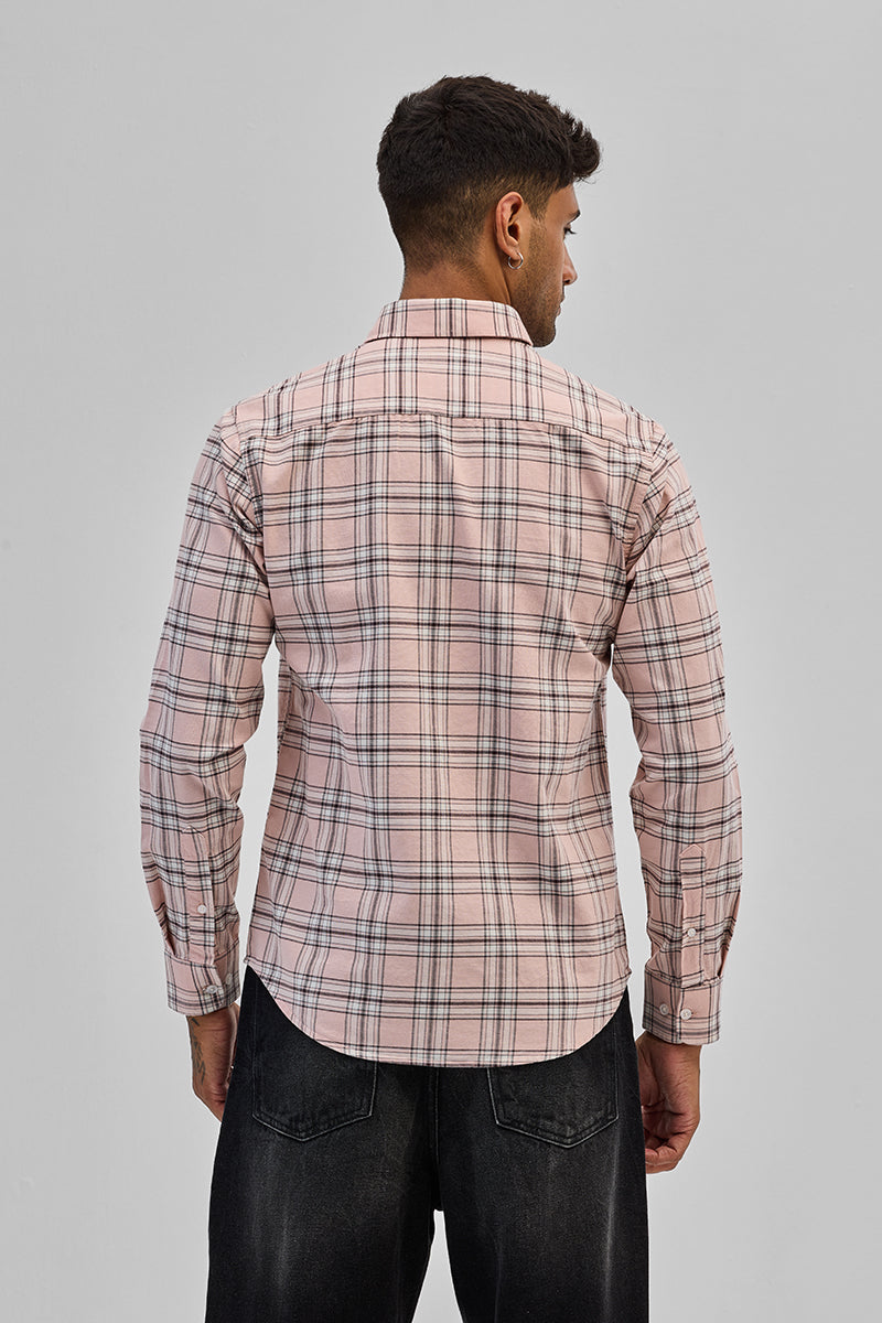 Light Pink Checks Slim Fit Shirt