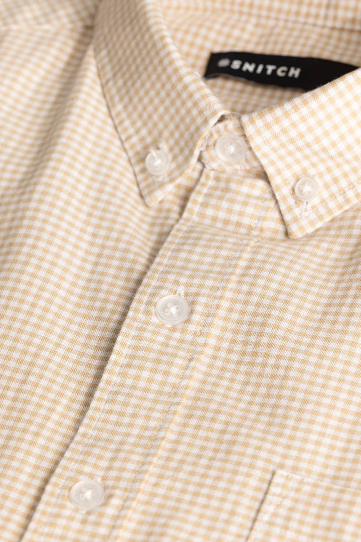 Cream Oxford Checks shirt