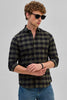 Olive Checks Slim Fit Shirt