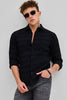 Black Textured Slim Fit Shirt