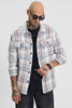 Off White Flannel Checks Relaxed Fit Overshirt