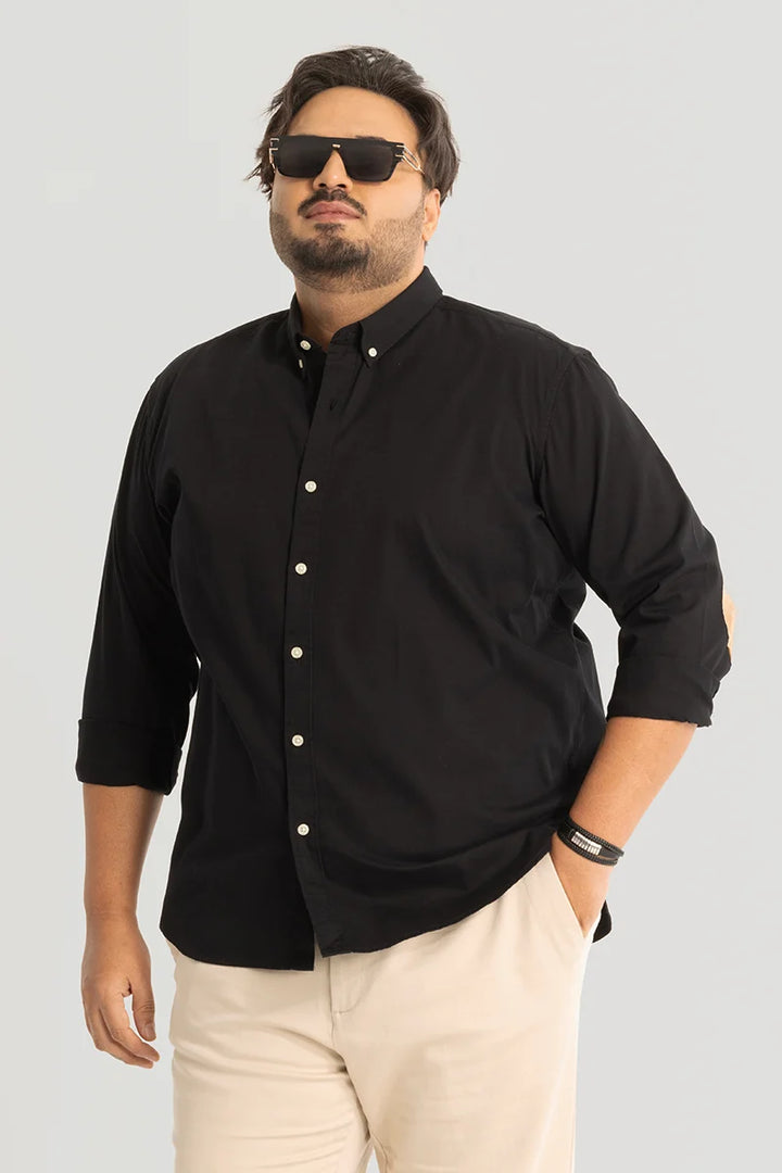 Silvano Patch Black Plus Size Shirt