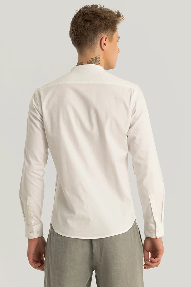 Zelie Off White Plain Stretch Shirt