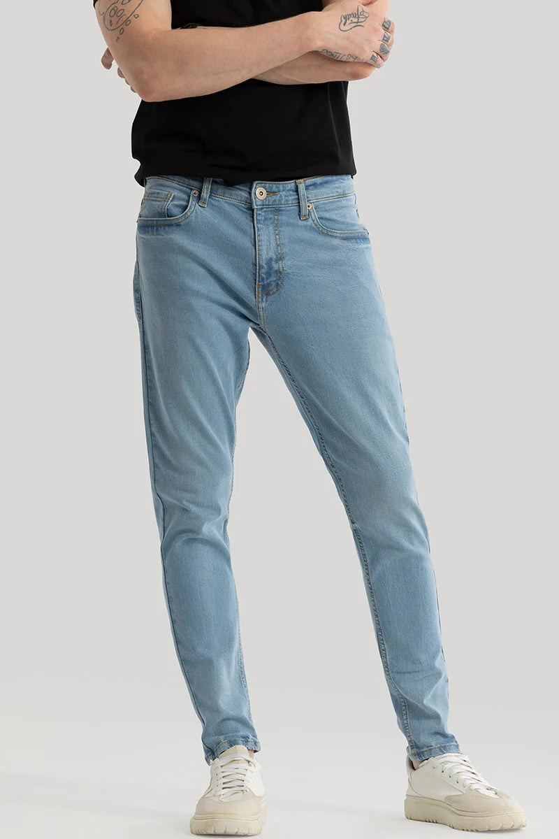 Phantom Light Blue Plain Skinny Fit Jeans