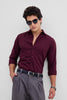 Maroon Slim Fit Stretch Shirt