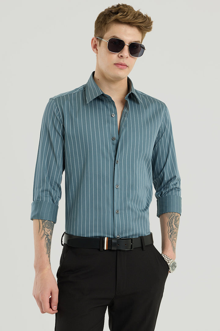 Teal Stripes Shirt