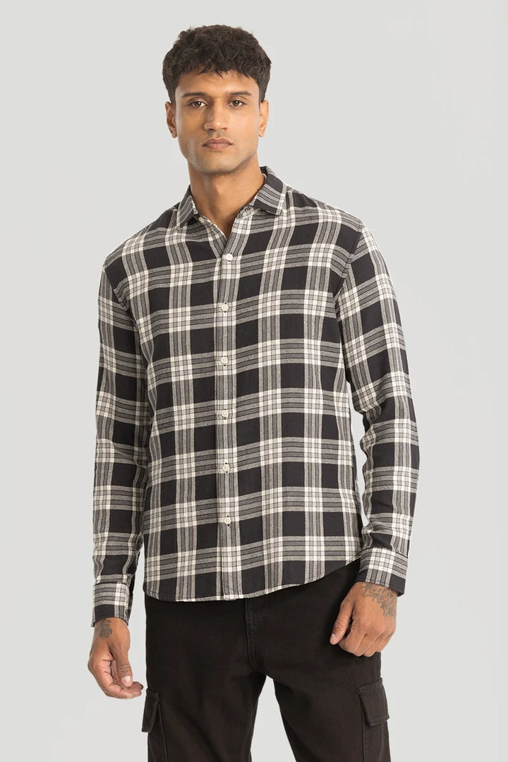 Black Checks Slim Fit Shirt