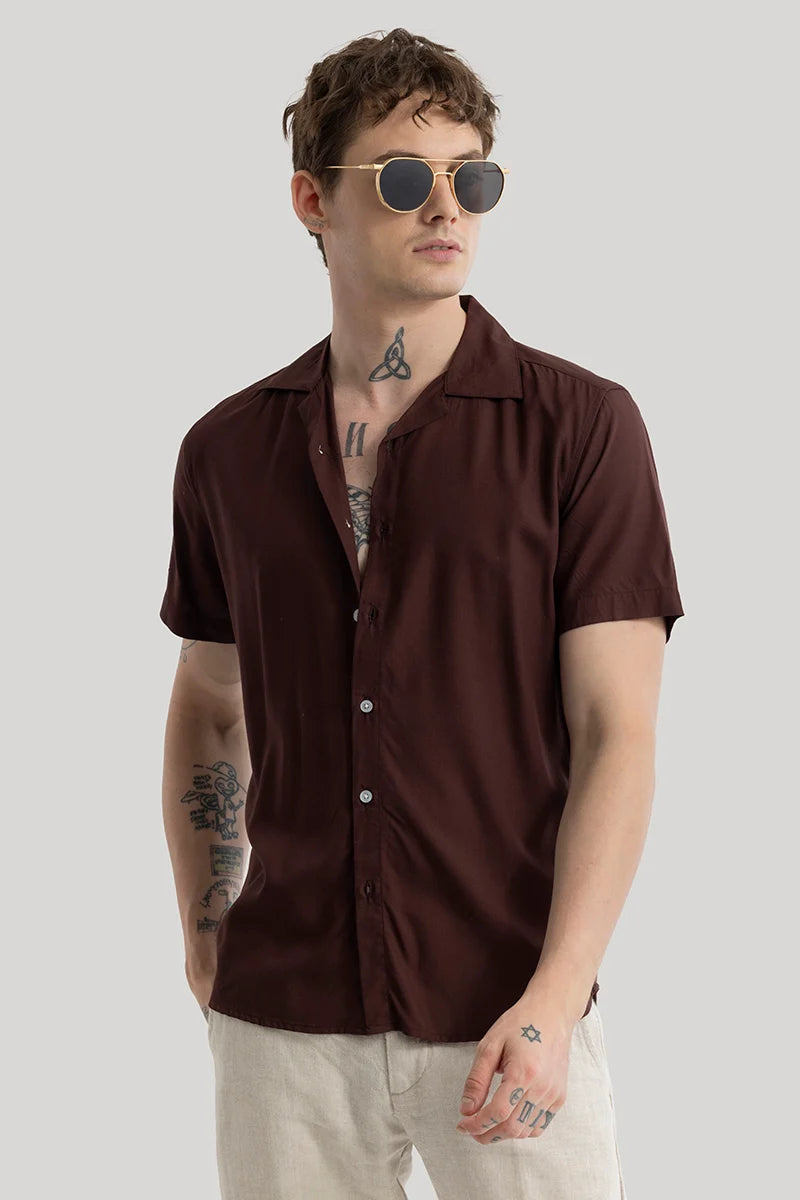 Bianca Dark Brown Plain Shirt