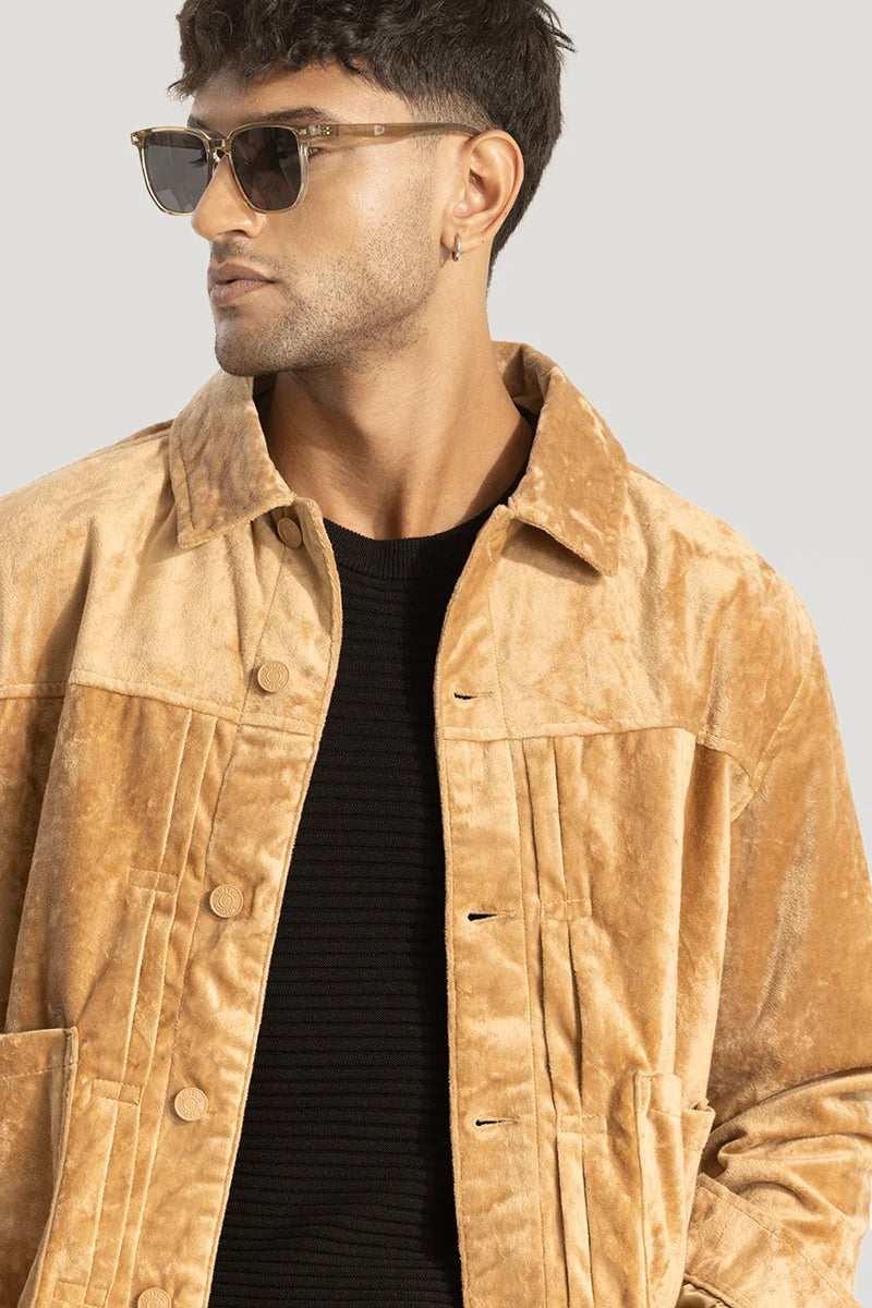 Light Brown Velvet Jacket