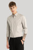 Satin Stretch Grey Plain Shirt