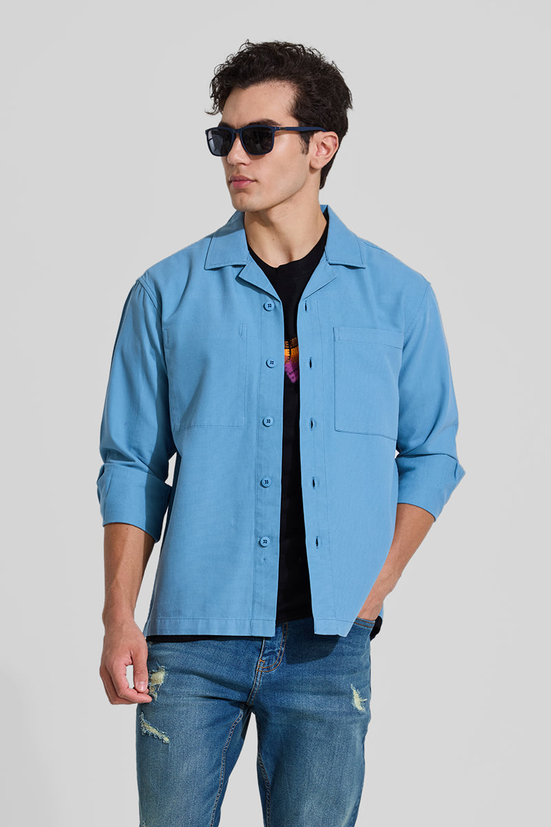 Blue Relaxed Fit Overshirt