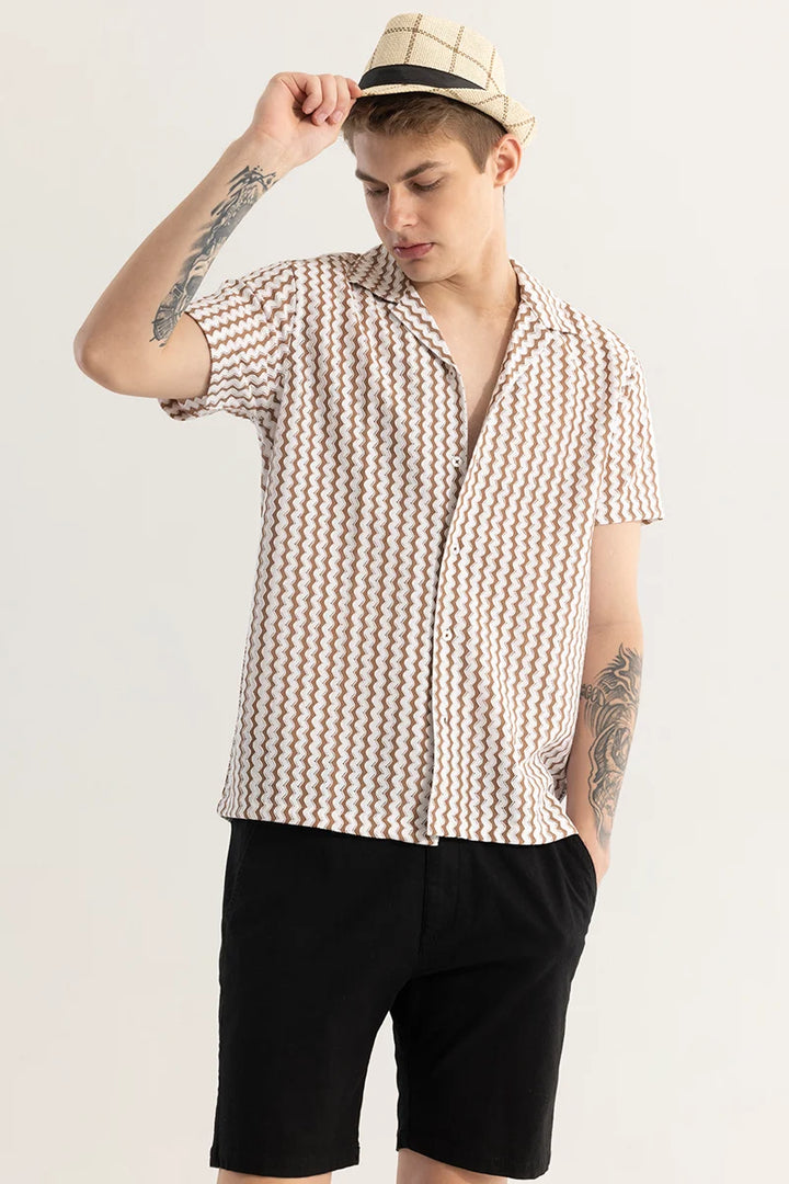 Zigovenue Brown Stripe Shirt