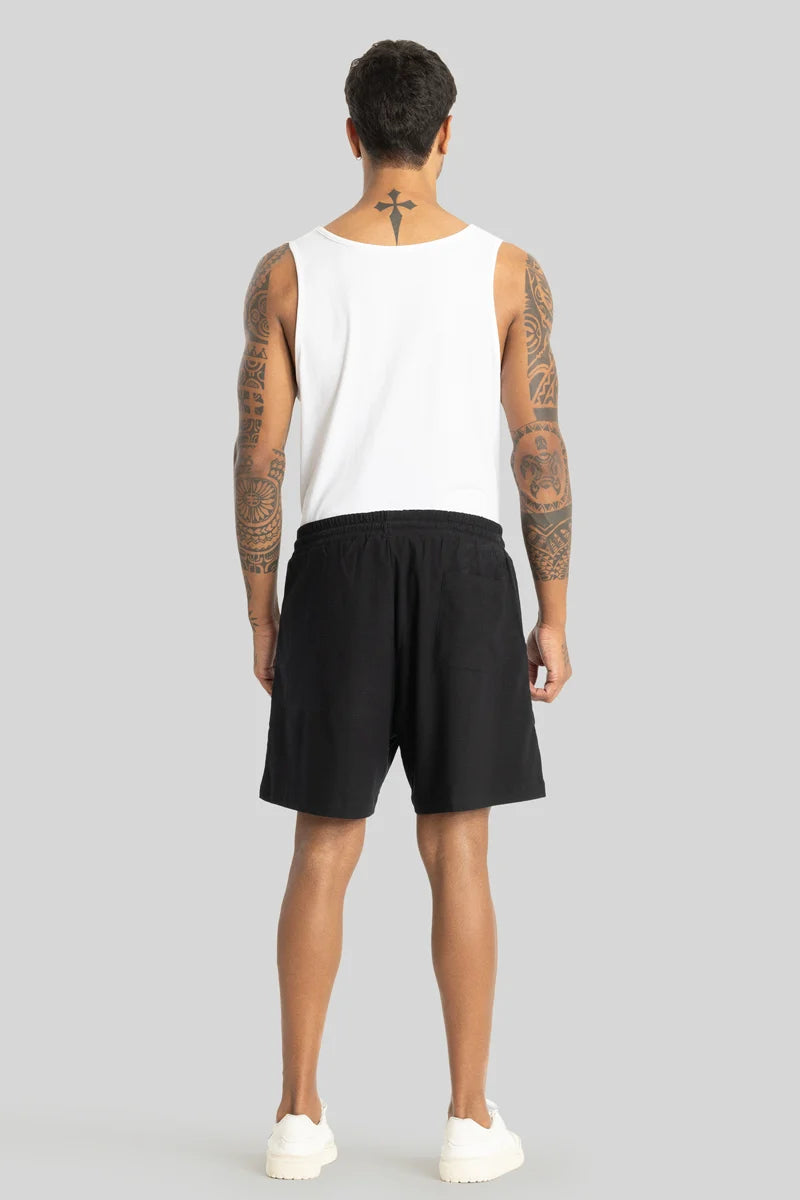 Daphne Black Plain Shorts