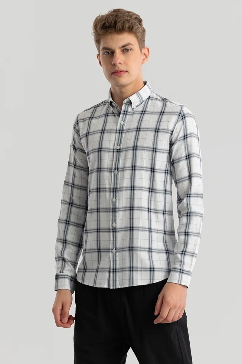 Fleur White Checks Shirts