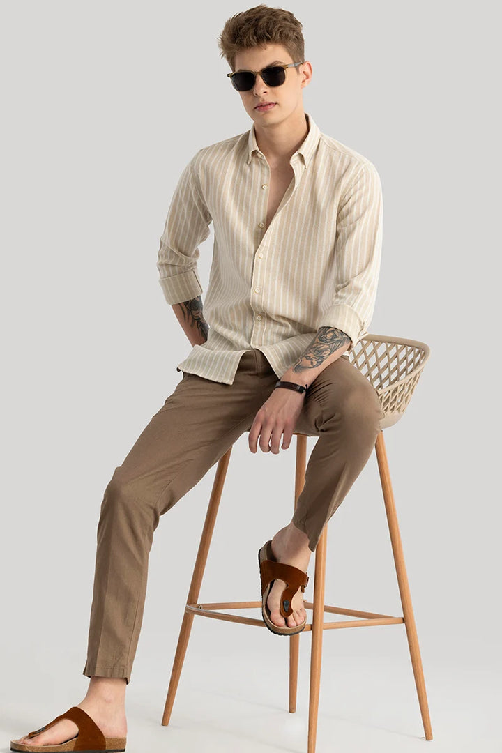 Yves Nude Stripes Linen Shirt