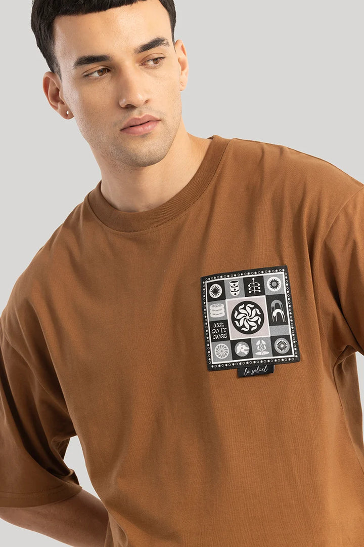 Le Soliel Brown Oversized T-Shirt