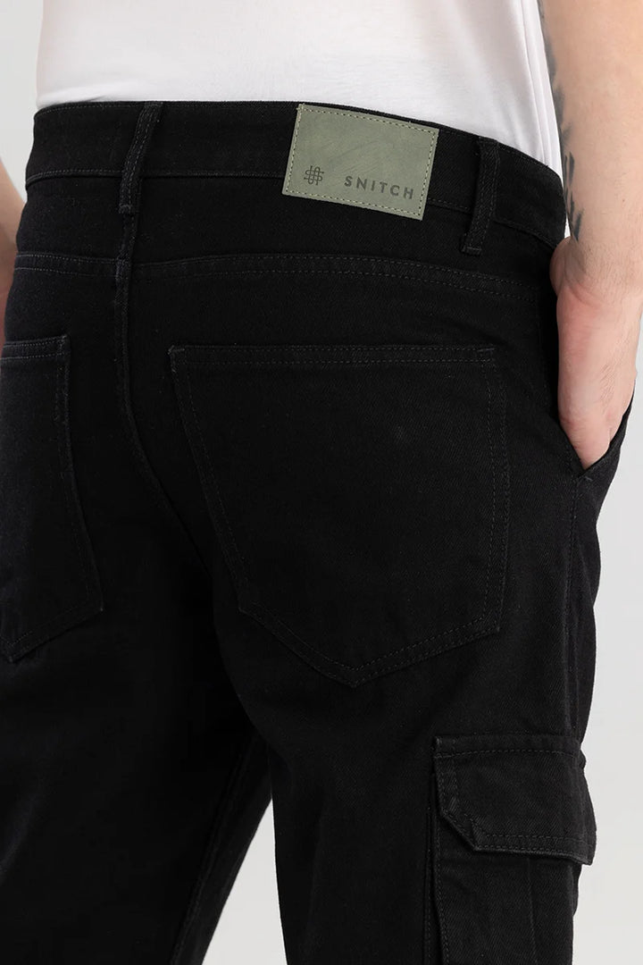 Pockethance Black Comfort Fit Jeans