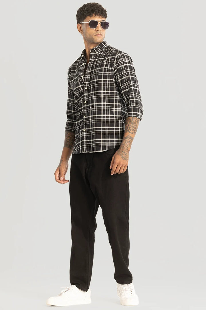 Black Checks Oxford Shirt