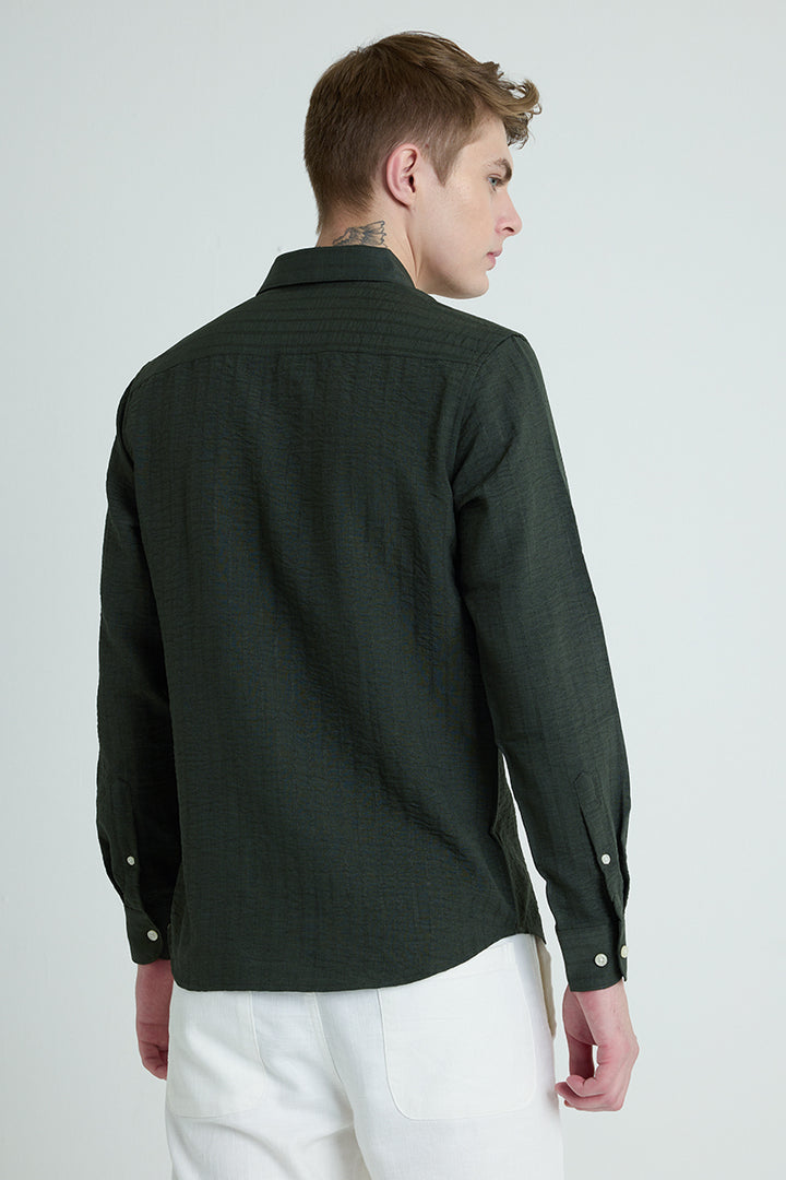 Olive Self Stripe Shirt