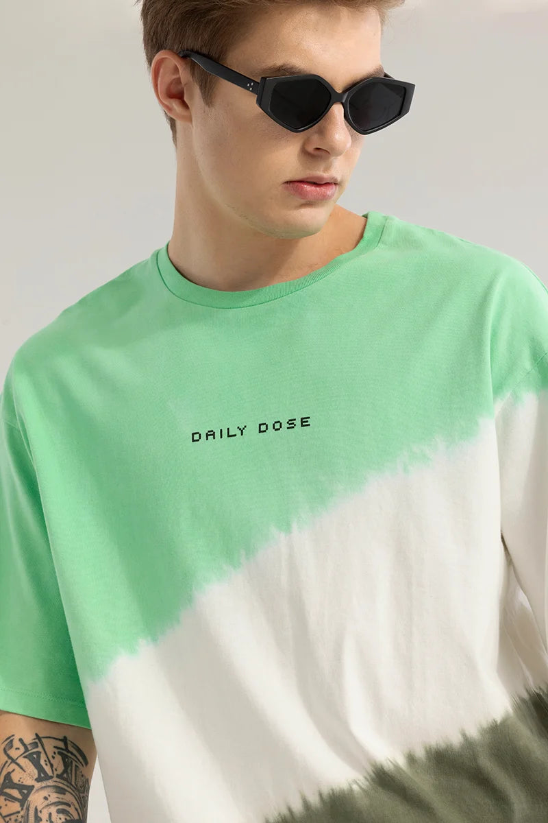 Daily Dose Green Oversized T-Shirt