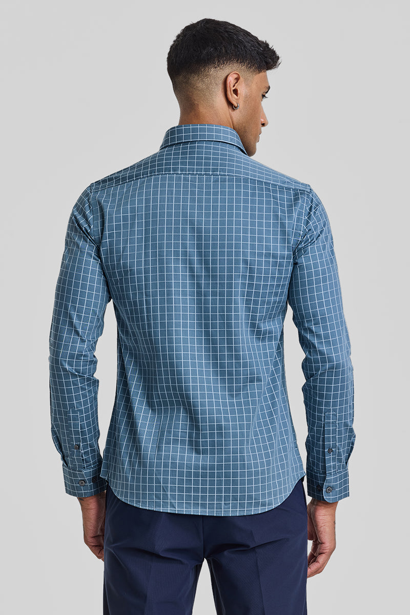 Blue Checks Slim Fit Shirt