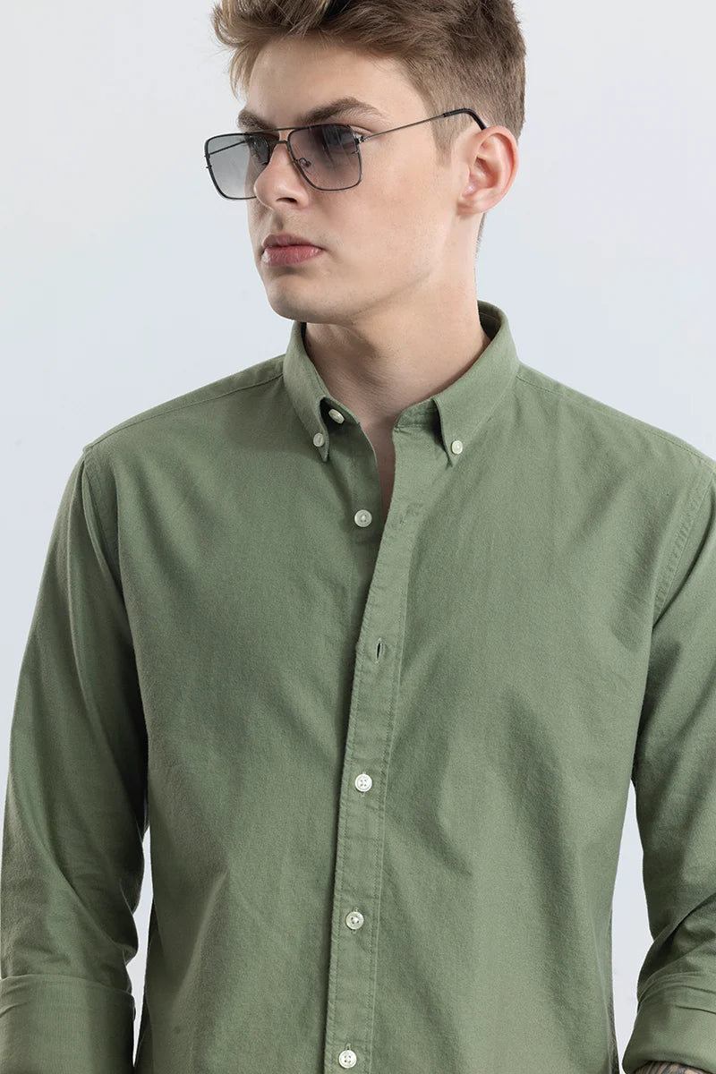 Buy Men's Snitch ClassicContour Plain Sage Green Shirt – SNITCH