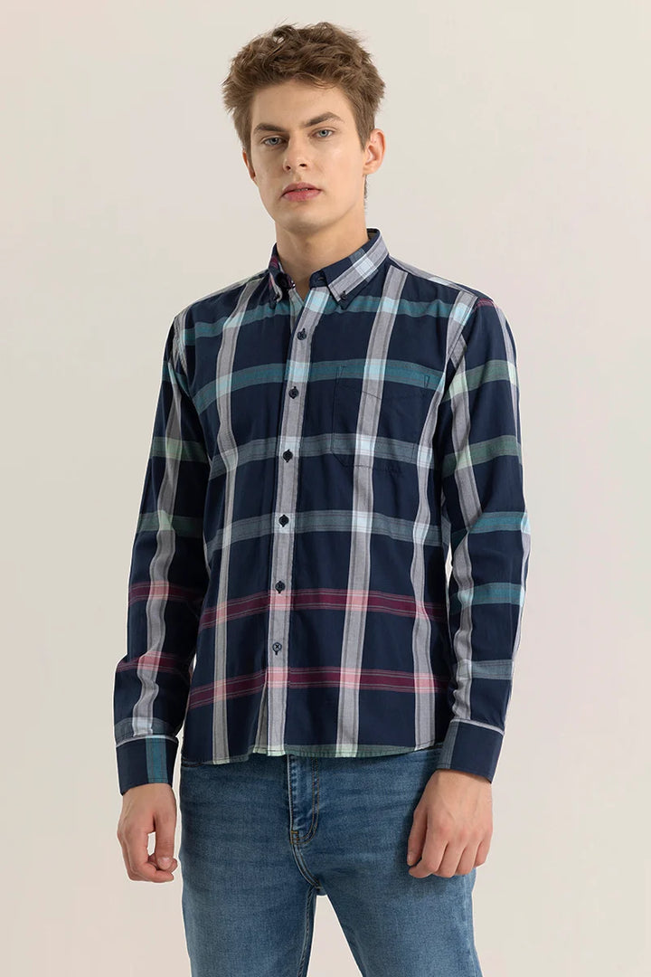 Plaidique Navy Checked Shirt