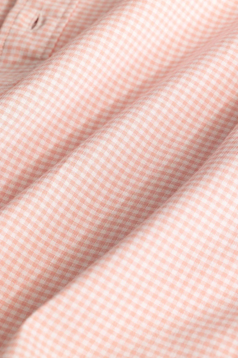 Peach Oxford Checks shirt