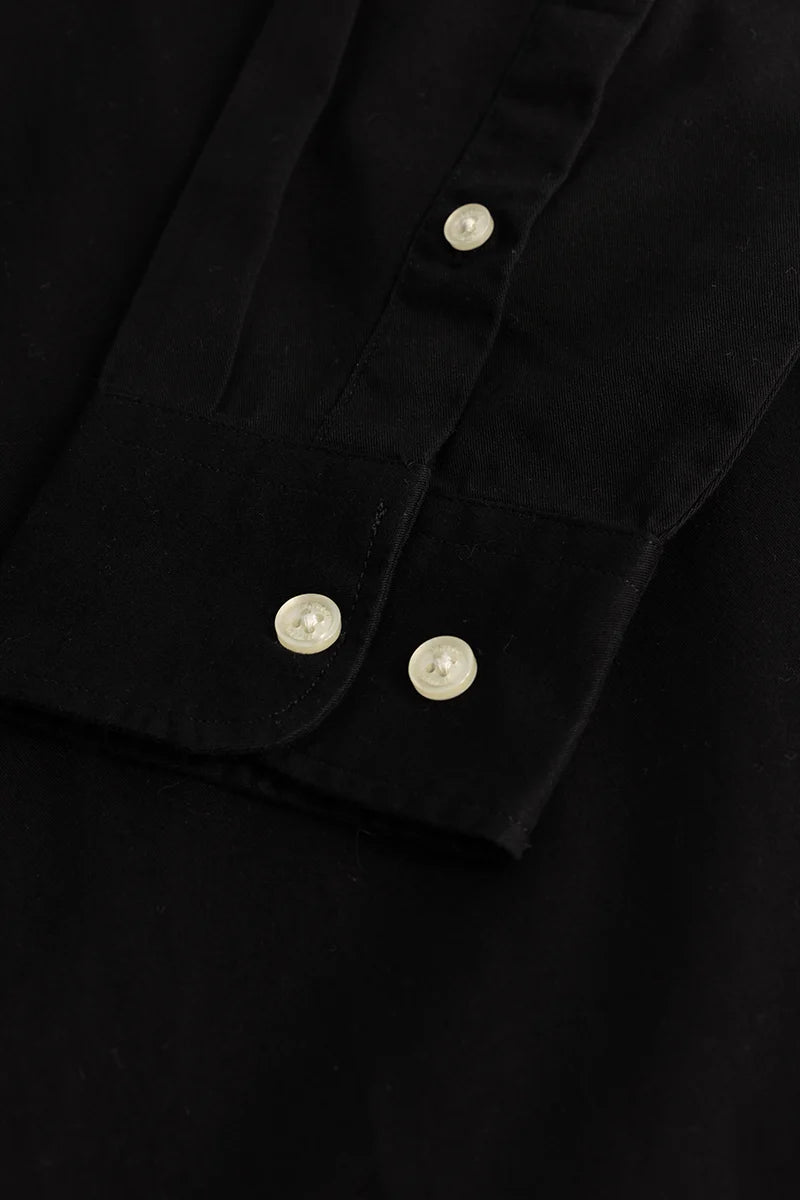 Black Elbow Patch Oxford Shirt