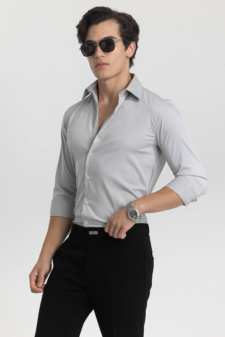 Grey Slim Fit Stretch Shirt