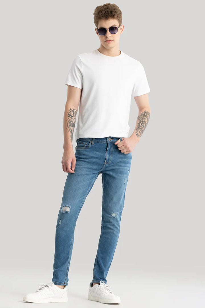 Pascaline Blue Distressed Slim Fit Jeans