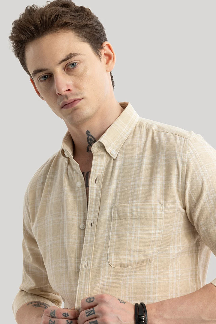 Einar Beige Checks Shirt