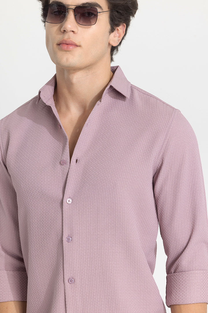 Mauve Slim Fit Textured Shirt