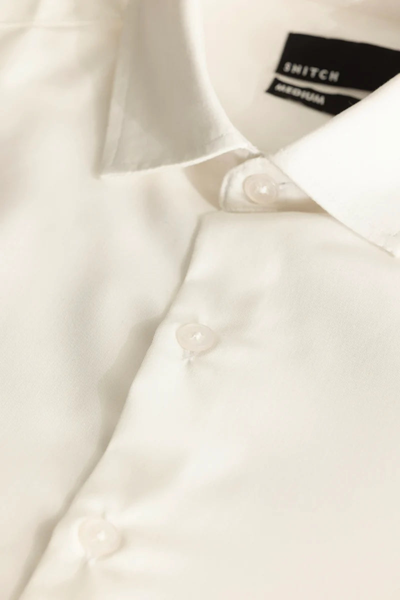 Rene White Plain Shirt