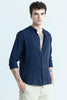 Calista Navy Mandarin Shirt