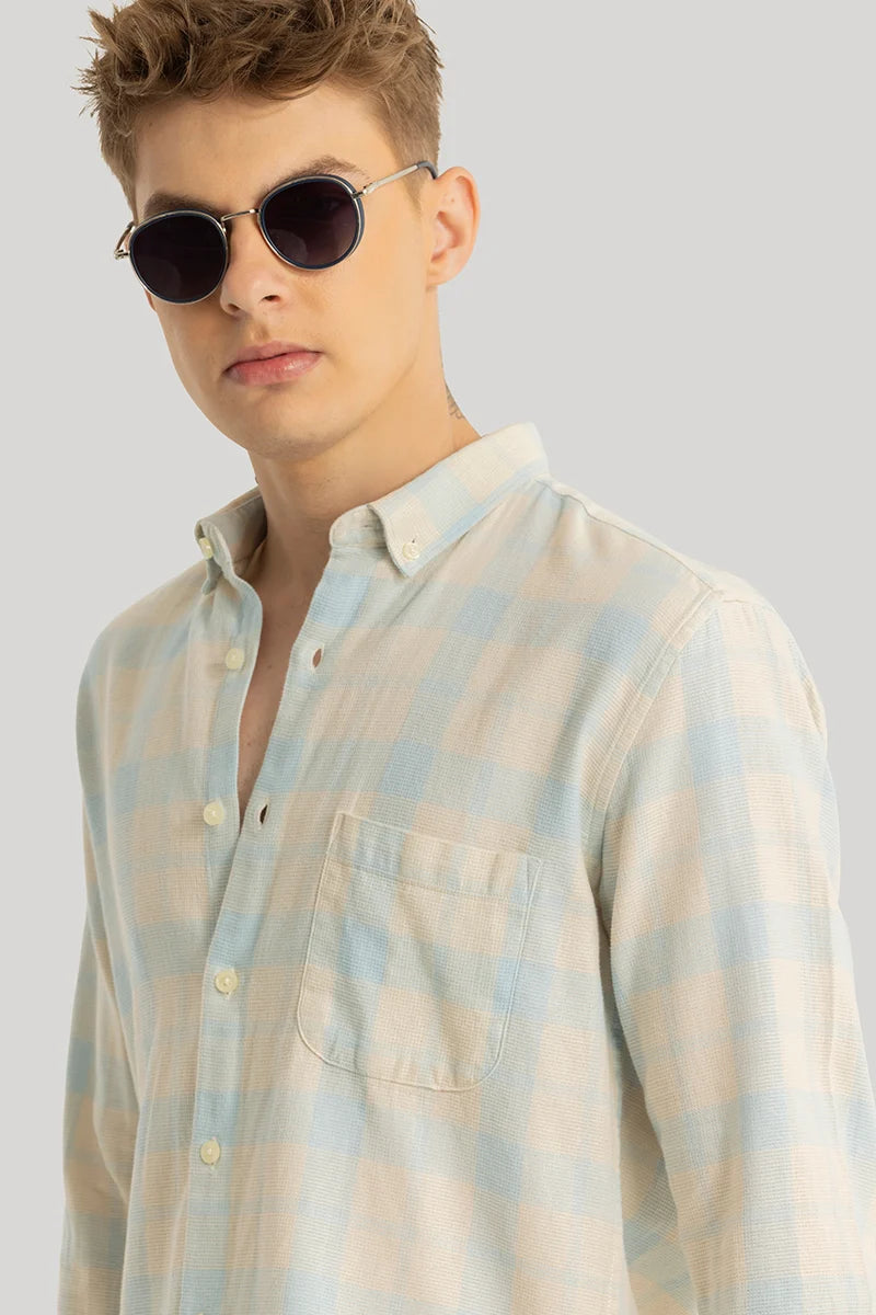 Axis Light Blue Checks Linen Shirt