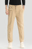 Beige Relaxed Fit Trousers