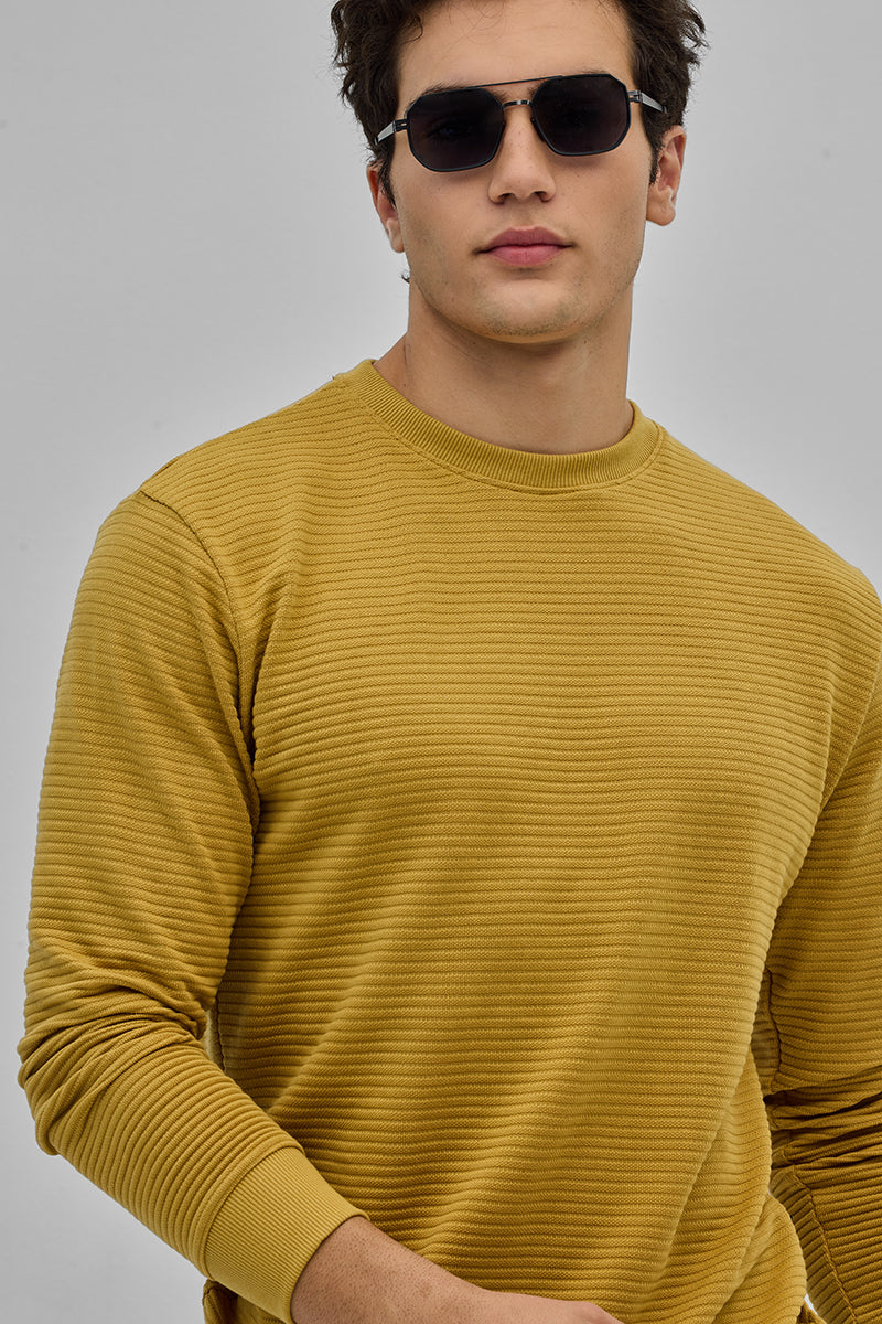 Yellow Textured Sweatshirt