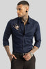 Navy Embroidered Shirt