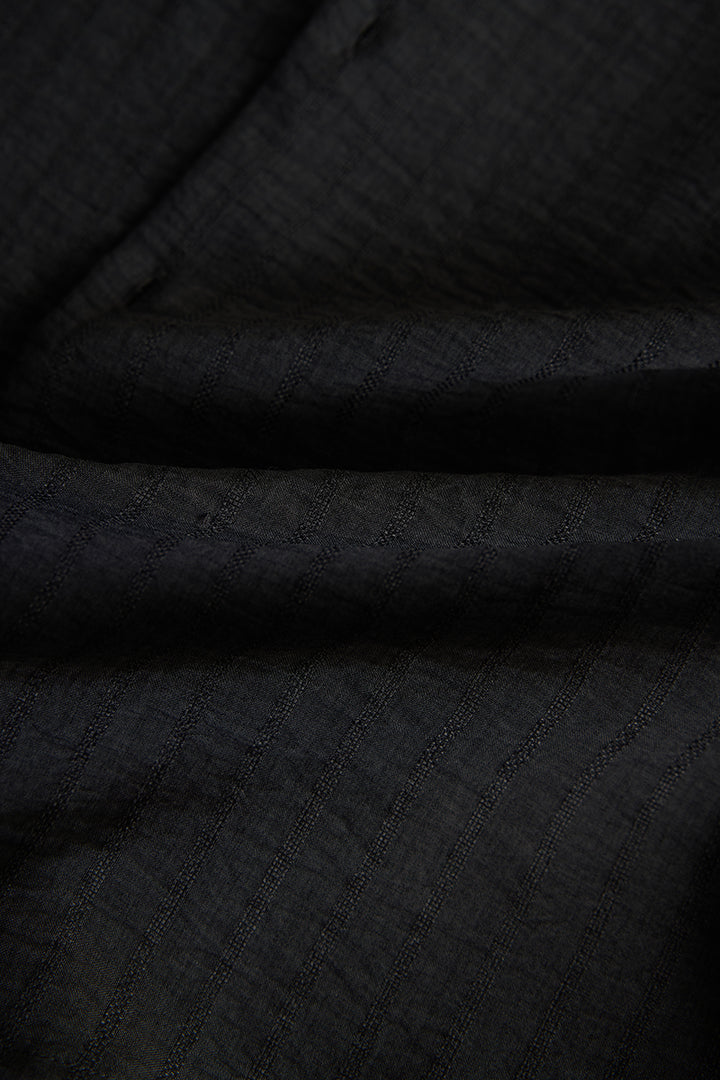 Charcoal Grey Mandarin Textured Shirt