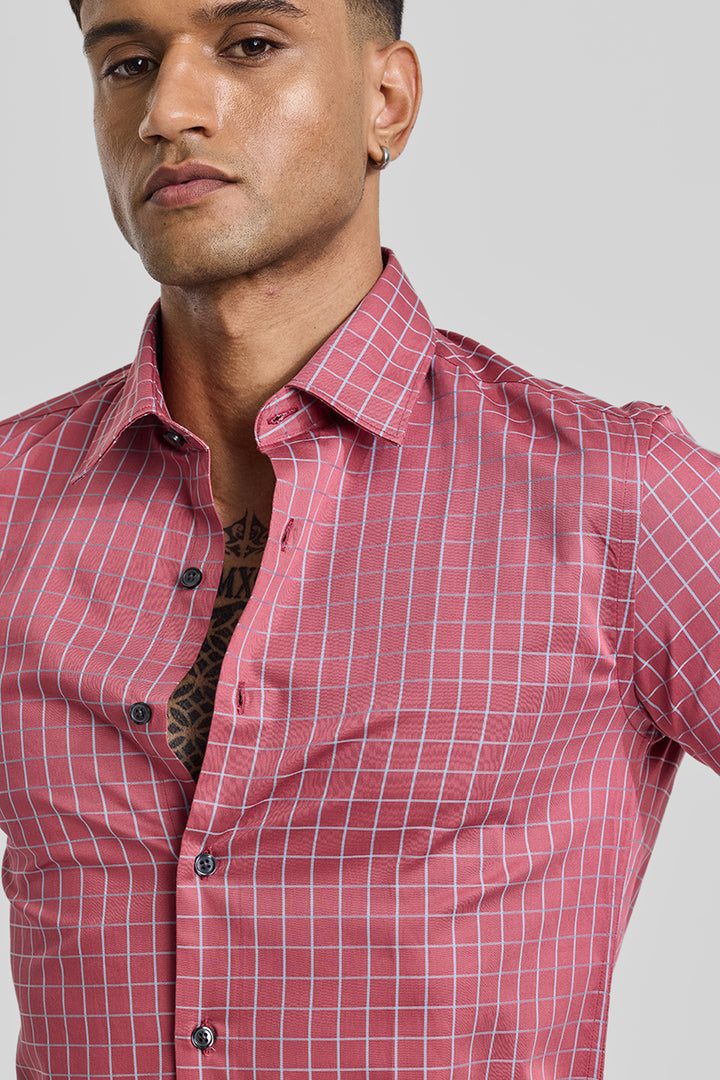 Red Checks Slim Fit Shirt