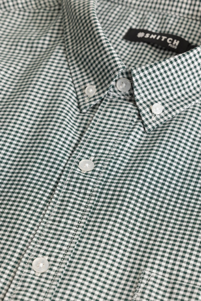 Rugero Dark Green Checks Plus Size Shirt