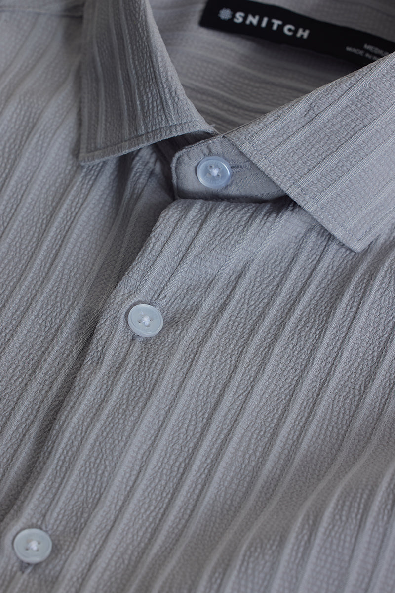 Light Grey Stripes Slim Fit Shirt