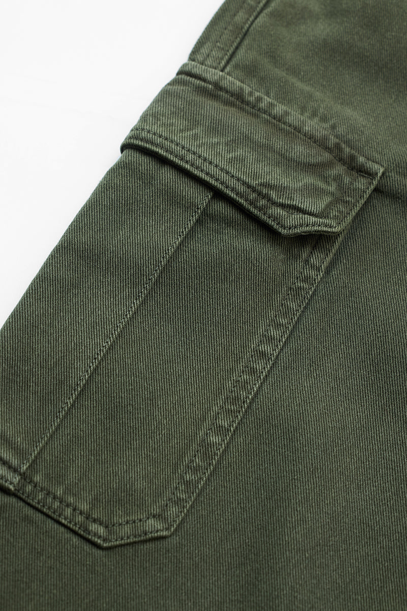 Olive Comfort Fit Cargo Jeans