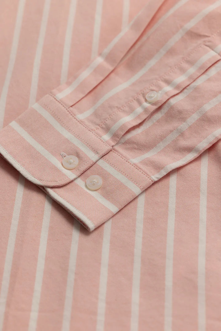 Bodil Peach Striped Shirt