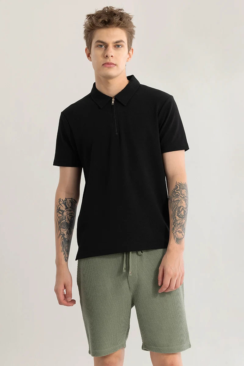 Elegantiq Black Polo T-Shirt