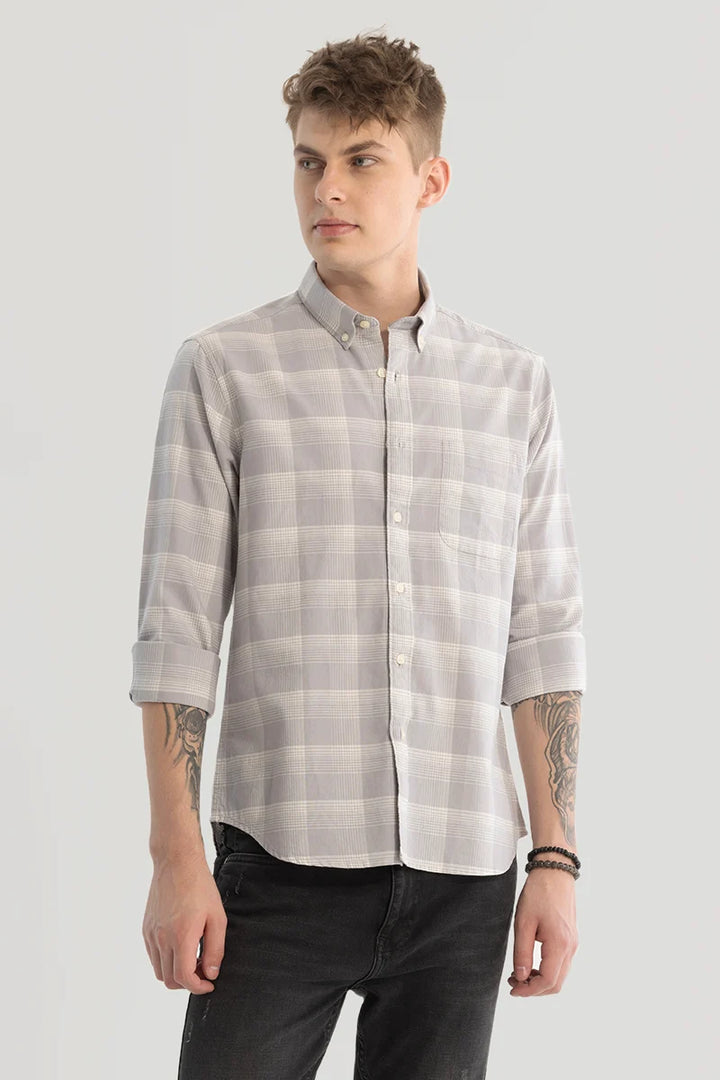 Grey Checks Oxford Shirt